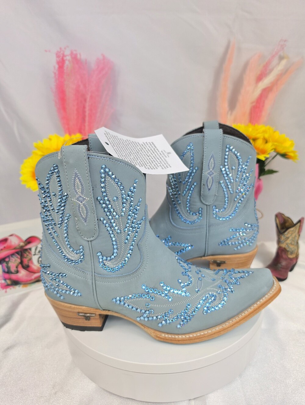 New LANE Lexington Cowgirl Boots with SWAROVSKI Crystals - Picture 5 of 11